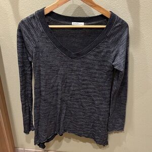 Fresh Laundry  Charcoal Long Sleeve V-Neck Top